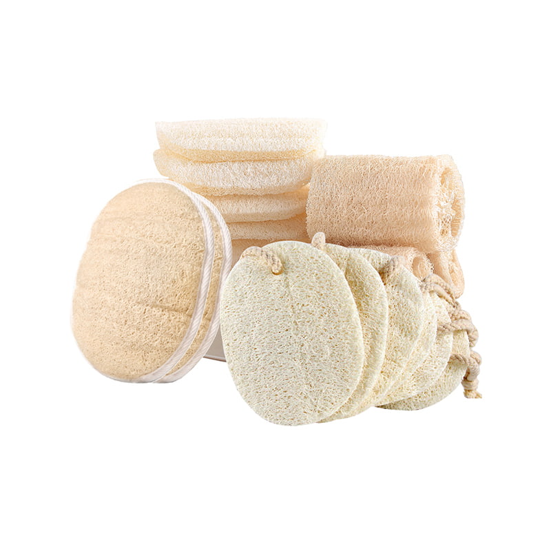 100% Mandian Semulajadi Luffa Sponge Scrubber Body Sponge Exfoliating Loofah Pads untuk SPA